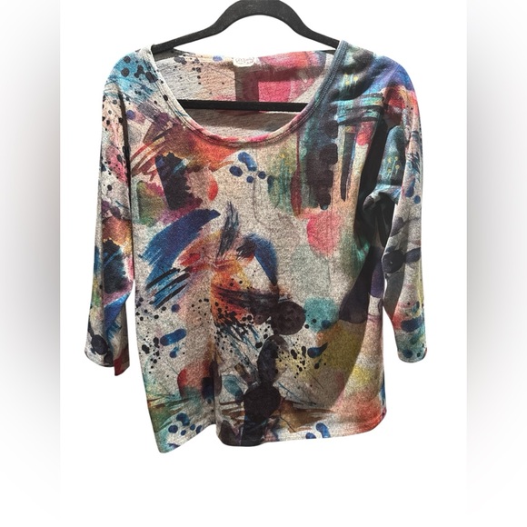 Tops - Et’ Lois Colorful Abstract Print Top